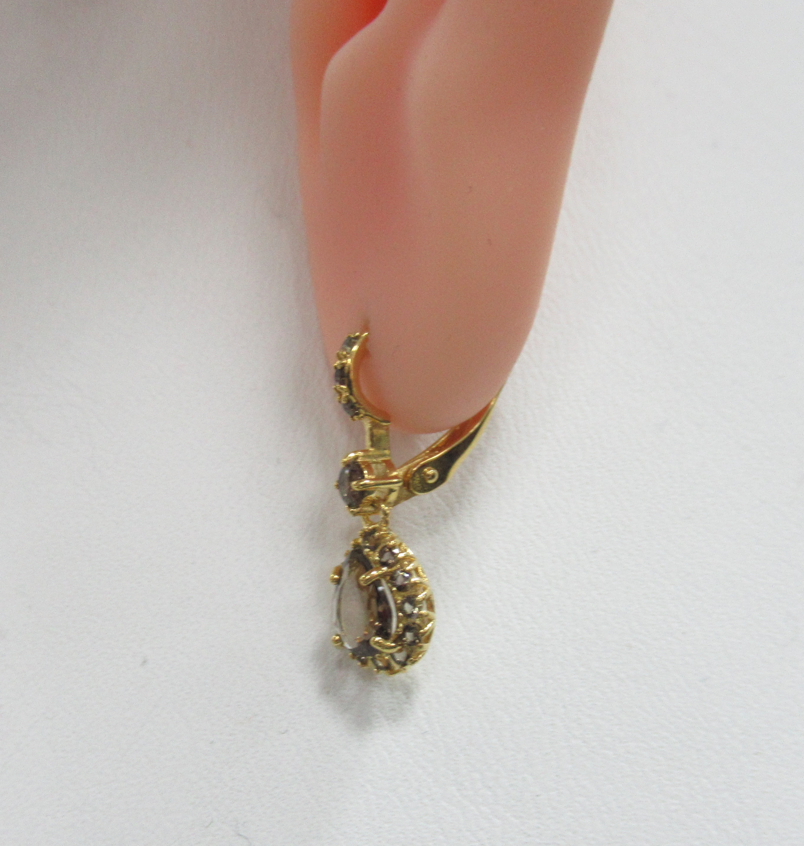 Серебряные серьги с раухтопазами